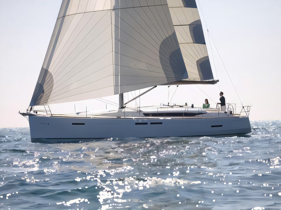 Exterior overview of Sun Odyssey 449 sail boat for charter from Pomer ACI Marina in the Istria / Kvarner sailing area Croatia