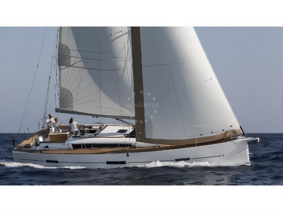 Exterior overview of Dufour 460 Grand Large sail boat for charter from Pomer ACI Marina in the Istria / Kvarner sailing area Croatia