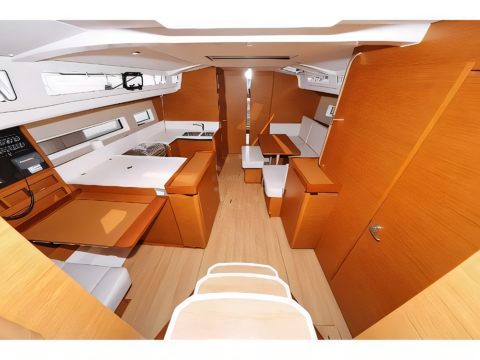 Interior of Sun Odyssey 440 sail boat with 4 cabins Croatia yacht charter