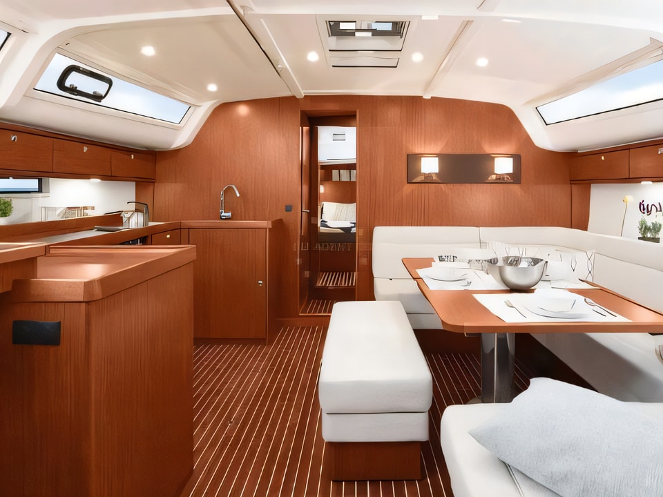 Interior of Bavaria Cruiser 51 sail boat with 5 cabins Croatia yacht charter