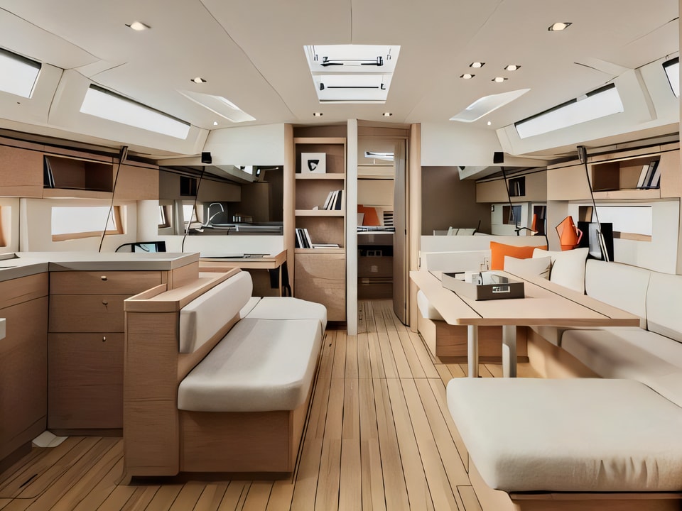 Interior of Oceanis 51.1 sail boat with 6 cabins Croatia yacht charter