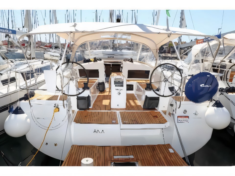 Exterior overview of Sun Odyssey 440 sail boat for charter from Pirovac in the Sibenik sailing area Croatia