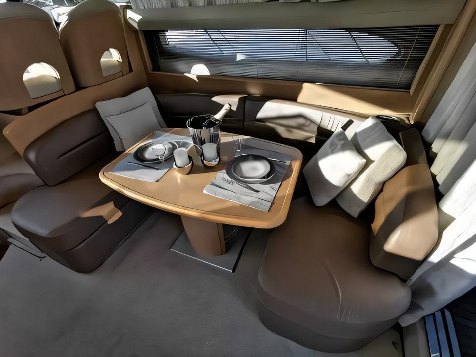 Interior of Princess 42 motor boat with 2 cabins Croatia yacht charter