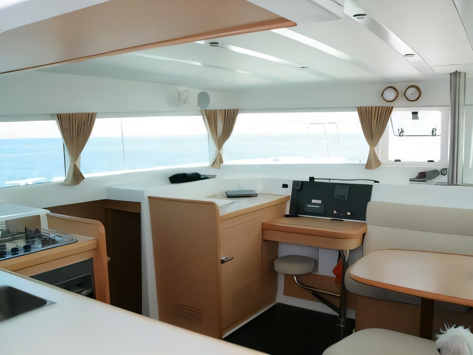 Interior of Lagoon 420 catamaran with 5 cabins Croatia yacht charter