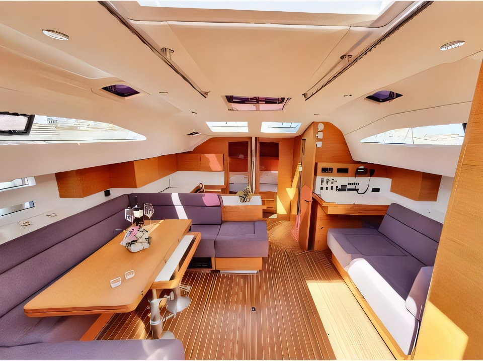 Interior of Elan 50 Impression sail boat with 5 cabins Croatia yacht charter