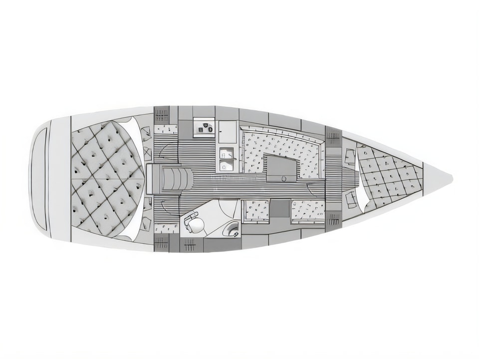 Elan 344 Impression yacht layout 3 cabins Croatia charter