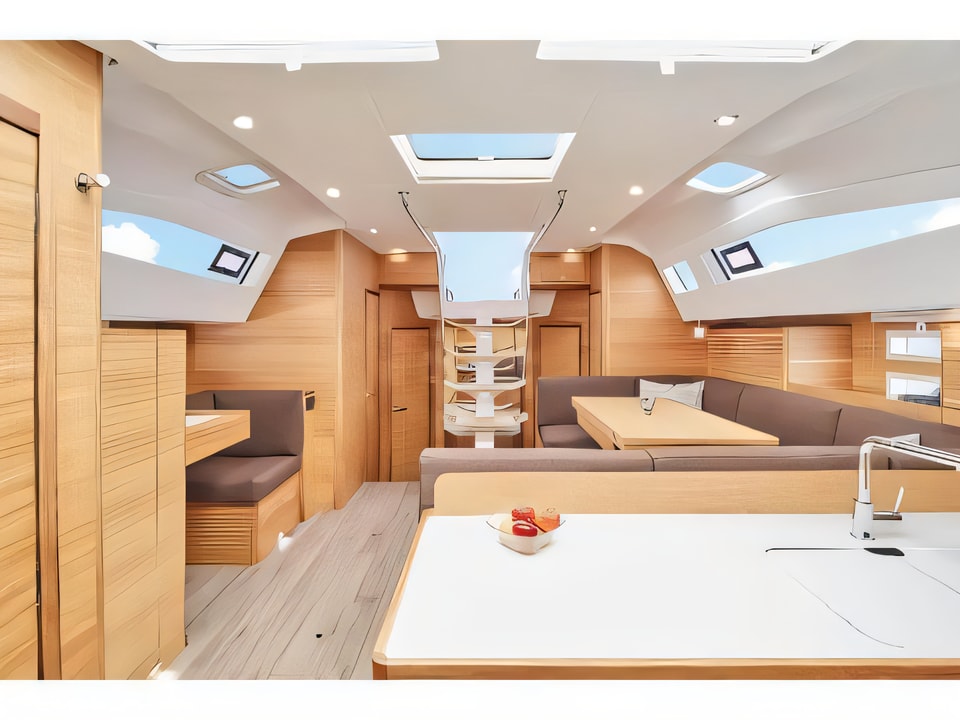 Interior of Elan Impression 50.1 sail boat with 5 cabins Croatia yacht charter