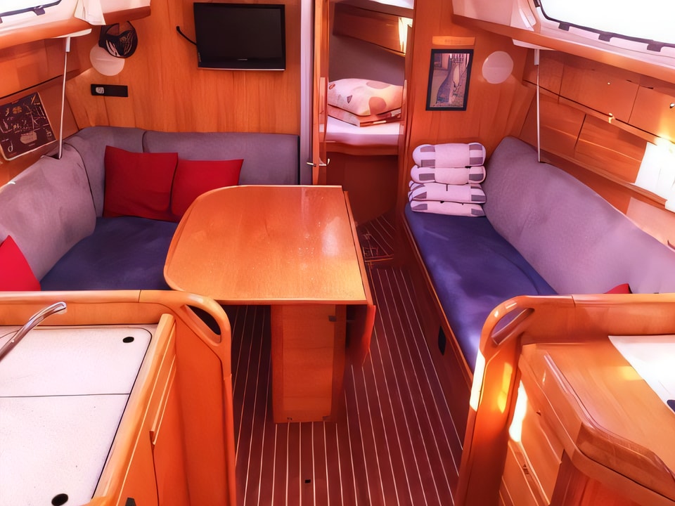 Interior of Bavaria 34 Cruiser sail boat with 2 cabins Croatia yacht charter