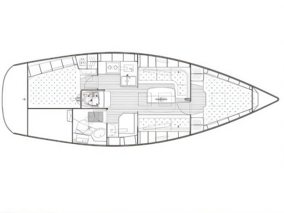Layout of Bavaria 34 Cruiser sail boat with 2 cabins Croatia yacht charter