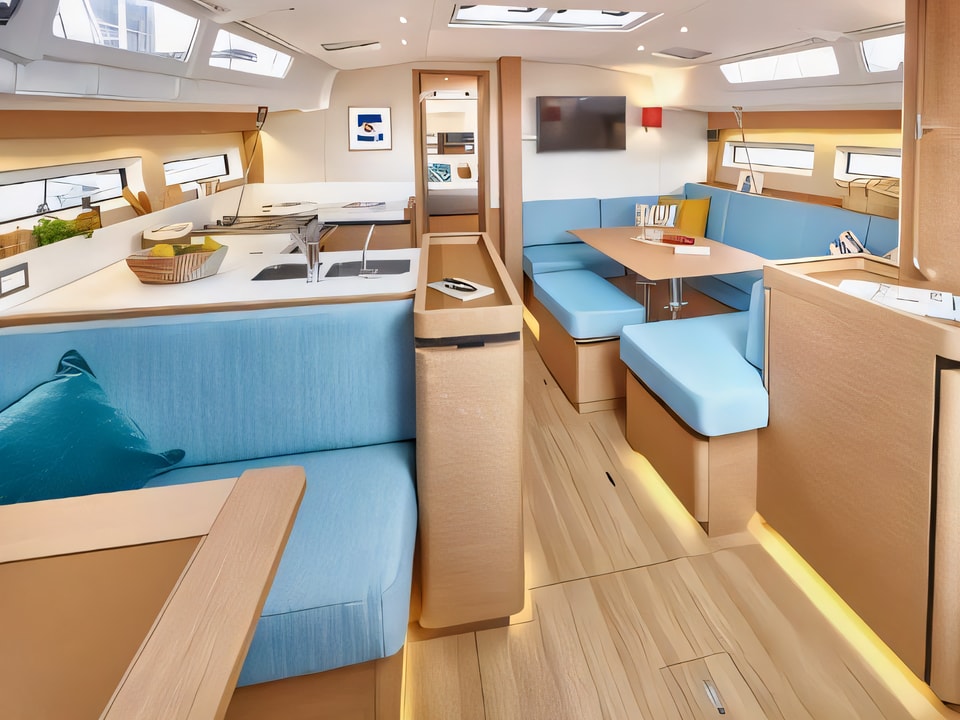 Interior of Sun Odyssey 490 sail boat with 5 cabins Croatia yacht charter