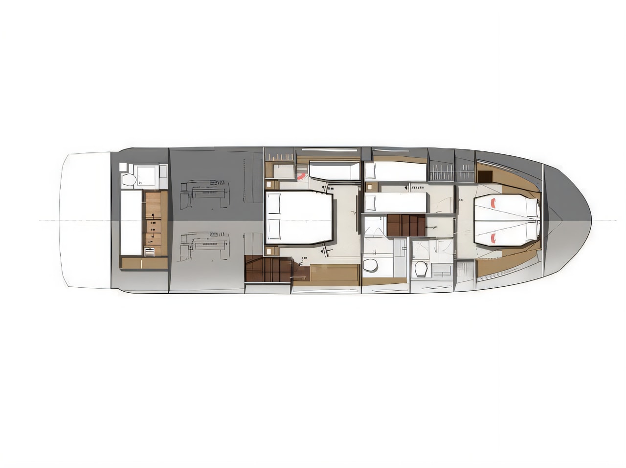 Interior of Prestige 520 Flybridge motoryacht with 4 cabins Croatia yacht charter