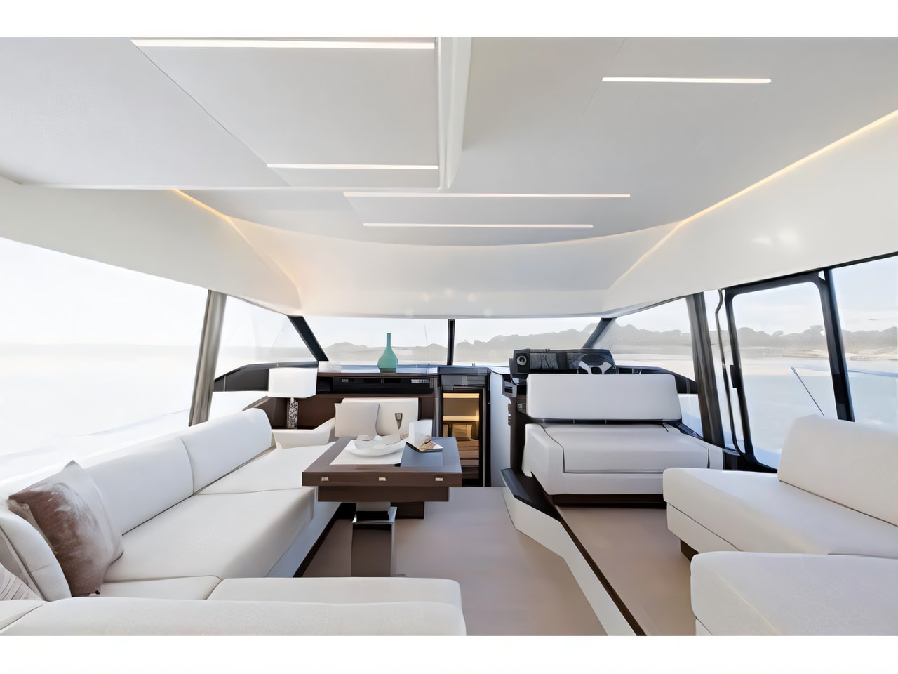 Layout of Prestige 520 Flybridge motoryacht with 4 cabins Croatia yacht charter