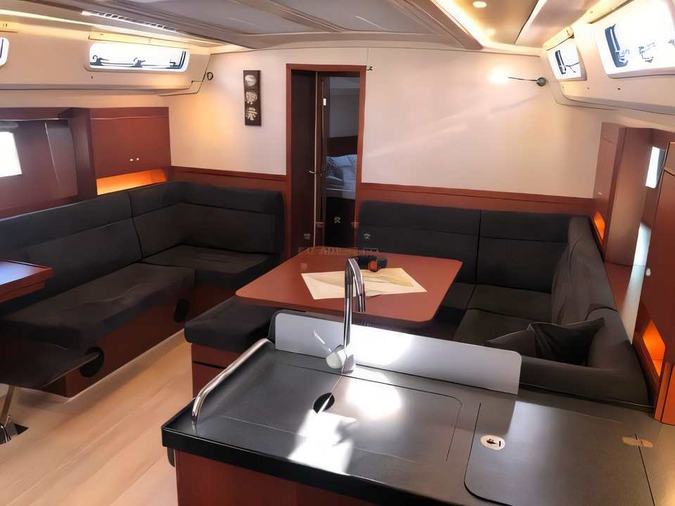 Interior of Hanse 455 sail boat with 4 cabins Croatia yacht charter
