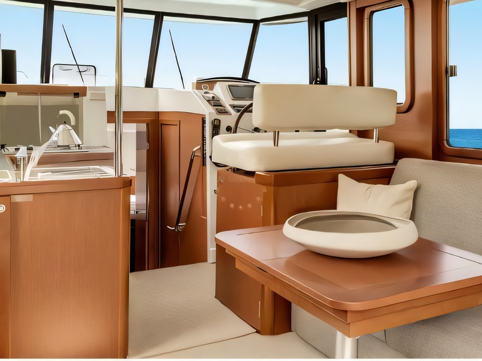 Interior of Swift Trawler 34 Fly motor boat with 2 cabins Croatia yacht charter