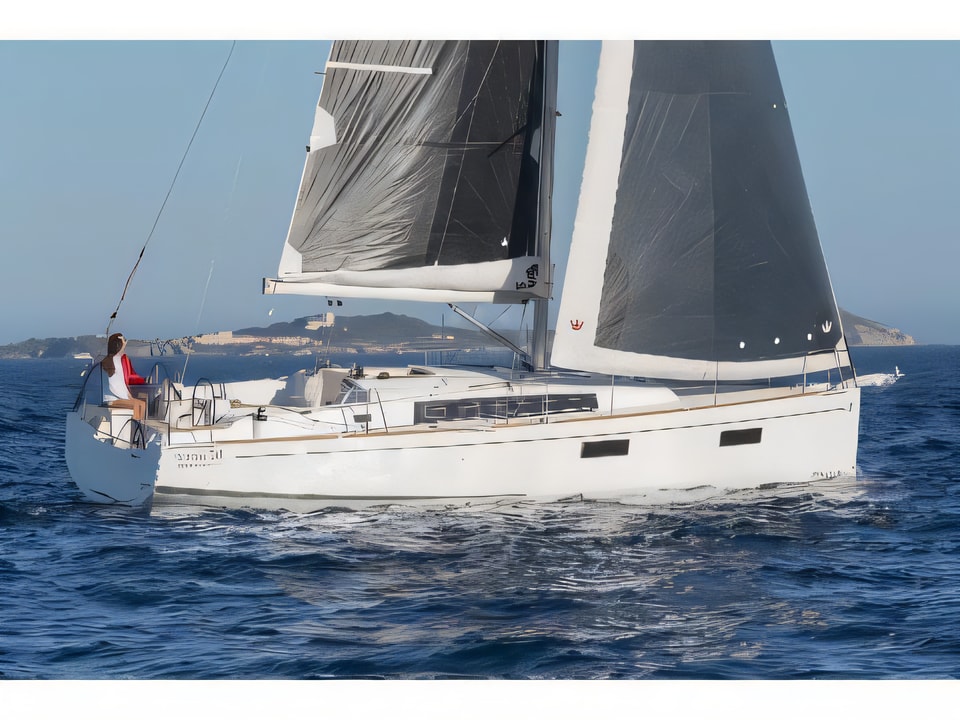 Exterior overview of Oceanis 38.1 sail boat for charter from Split ACI Marina in the Split sailing area Croatia