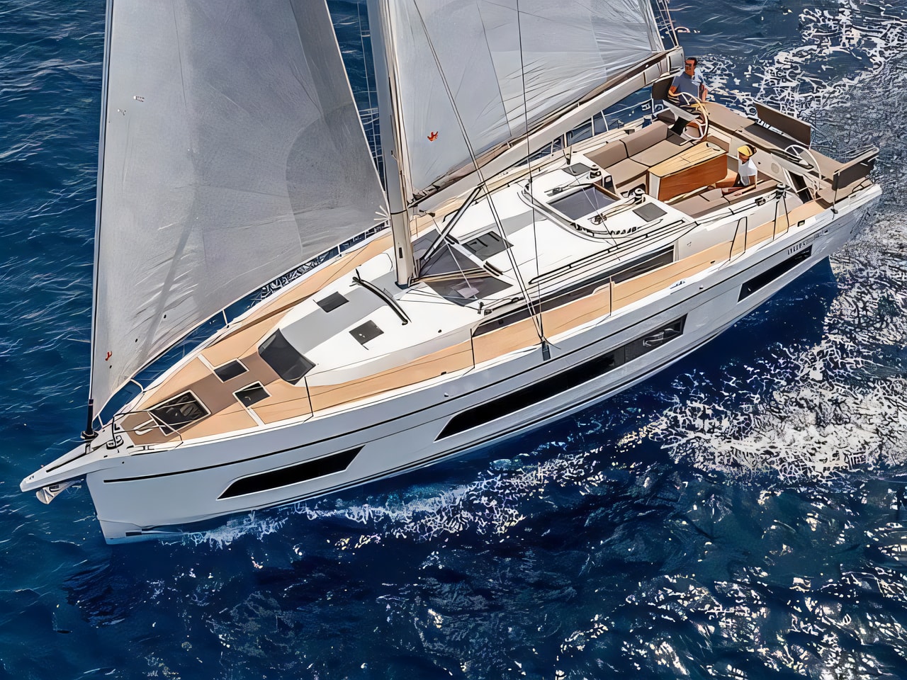 Exterior overview of Dufour 41 GL sail boat for charter from Sibenik Marina Mandalina in the Sibenik sailing area Croatia