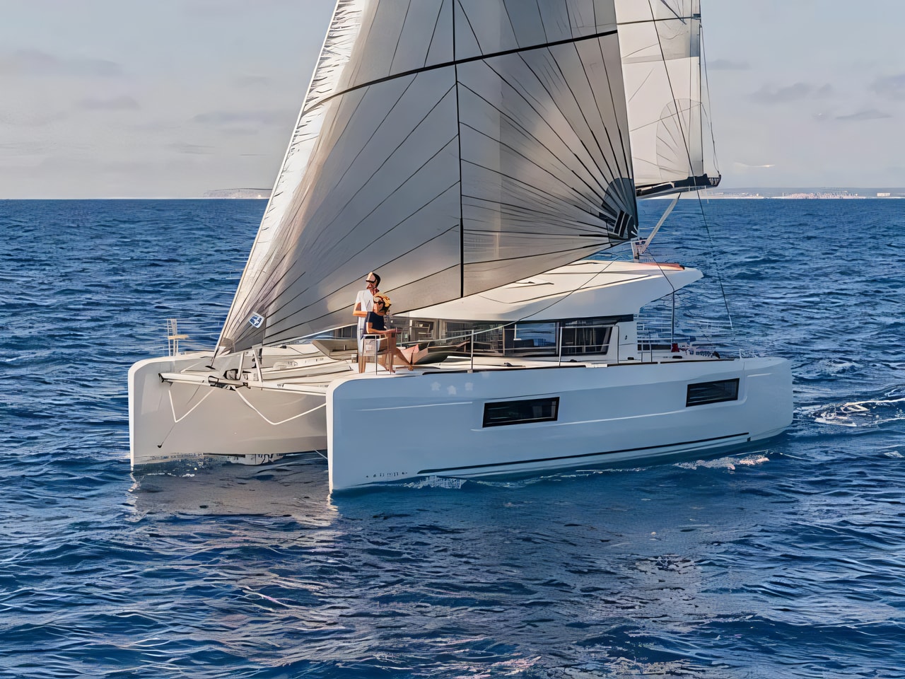Exterior overview of Lagoon 40 catamaran for charter from Sibenik Marina Mandalina in the Sibenik sailing area Croatia