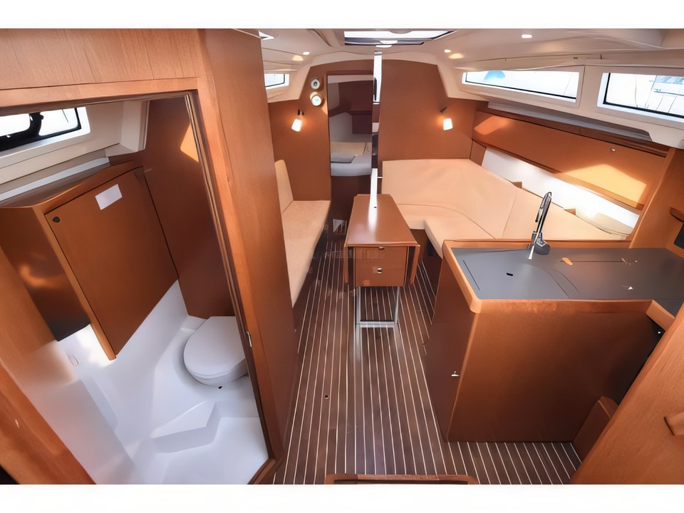Interior of Bavaria Cruiser 34 sail boat with 3 cabins Croatia yacht charter