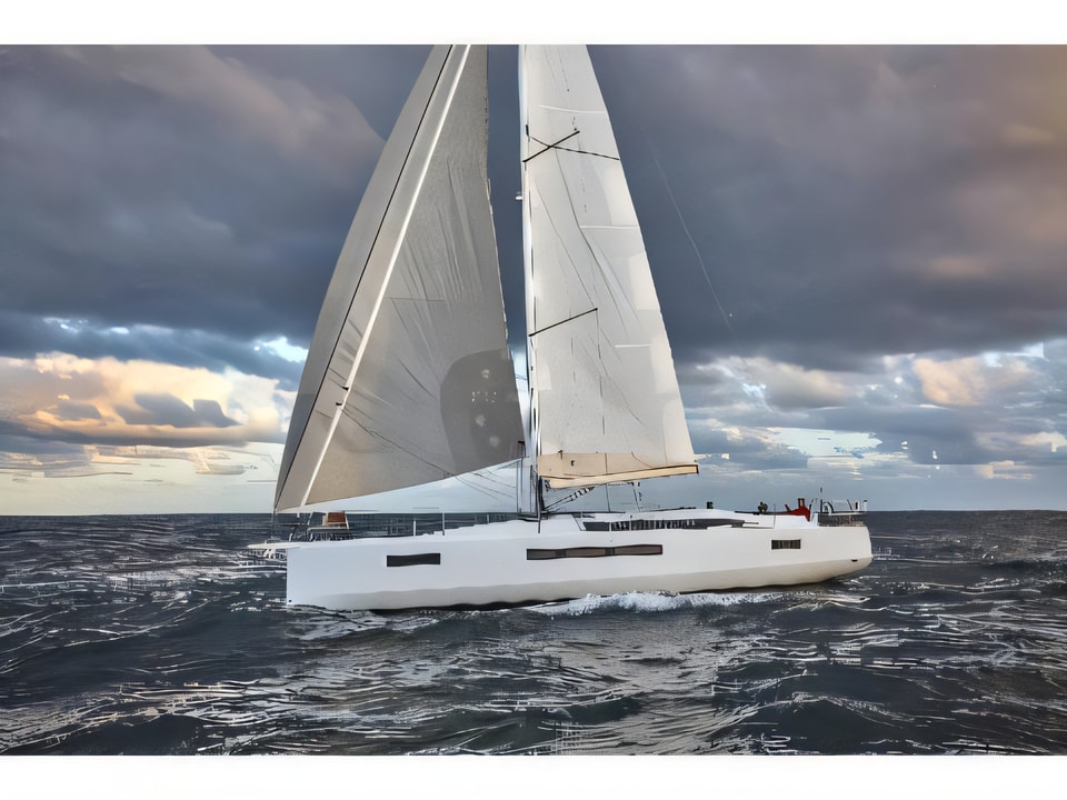 Exterior overview of Sun Odyssey 490 sail boat for charter from Sibenik Marina Mandalina in the Sibenik sailing area Croatia