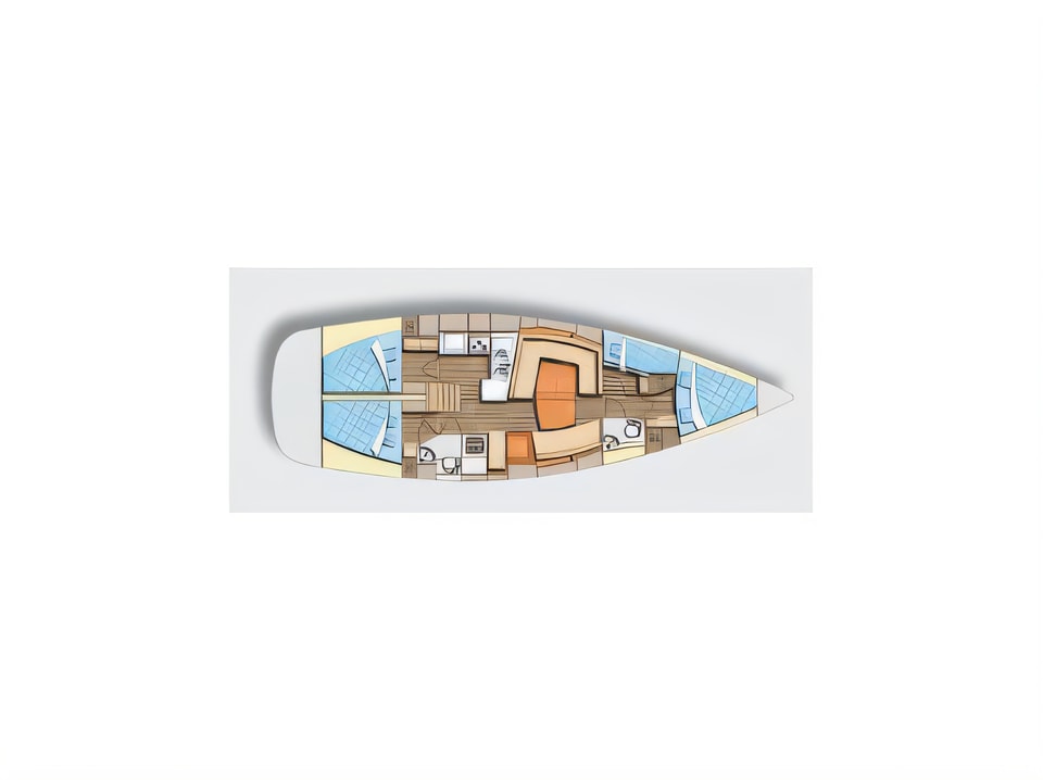 Elan 434 Impression yacht layout 4 cabins Croatia charter