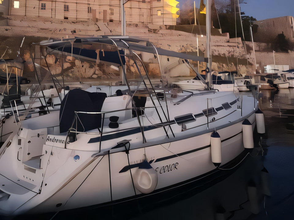 Exterior overview of Bavaria 32 sail boat for charter from Kraljevica Port Porto in the Istria / Kvarner sailing area Croatia