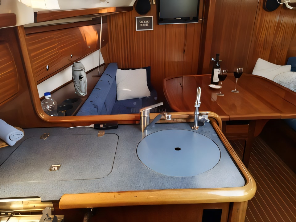 Interior of Bavaria 32 sail boat with 2 cabins Croatia yacht charter