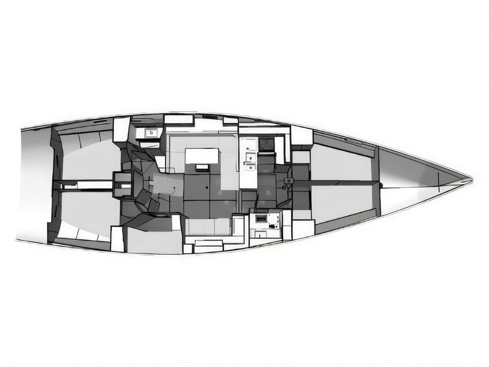 Layout of Elan 50 Impression sail boat with 5 cabins Croatia yacht charter