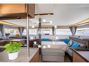 Layout of Lagoon 46 catamaran with 6 cabins Croatia yacht charter
