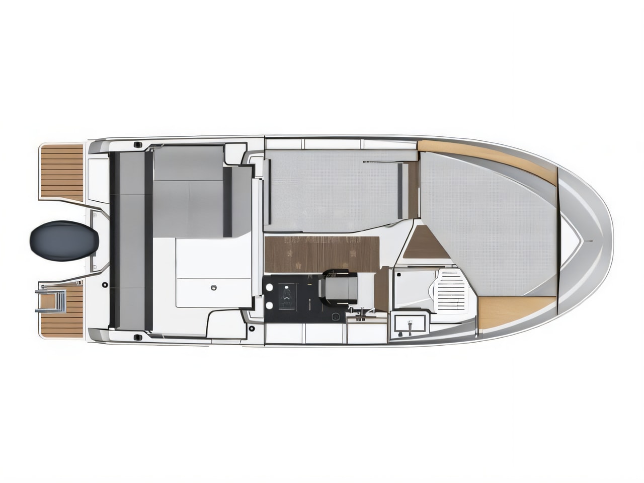 Interior of Merry Fisher 795 Serie 2 motor boat with 1 cabins Croatia yacht charter