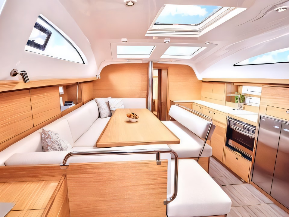 Interior of Elan Impression 45.1 sail boat with 4 cabins Croatia yacht charter
