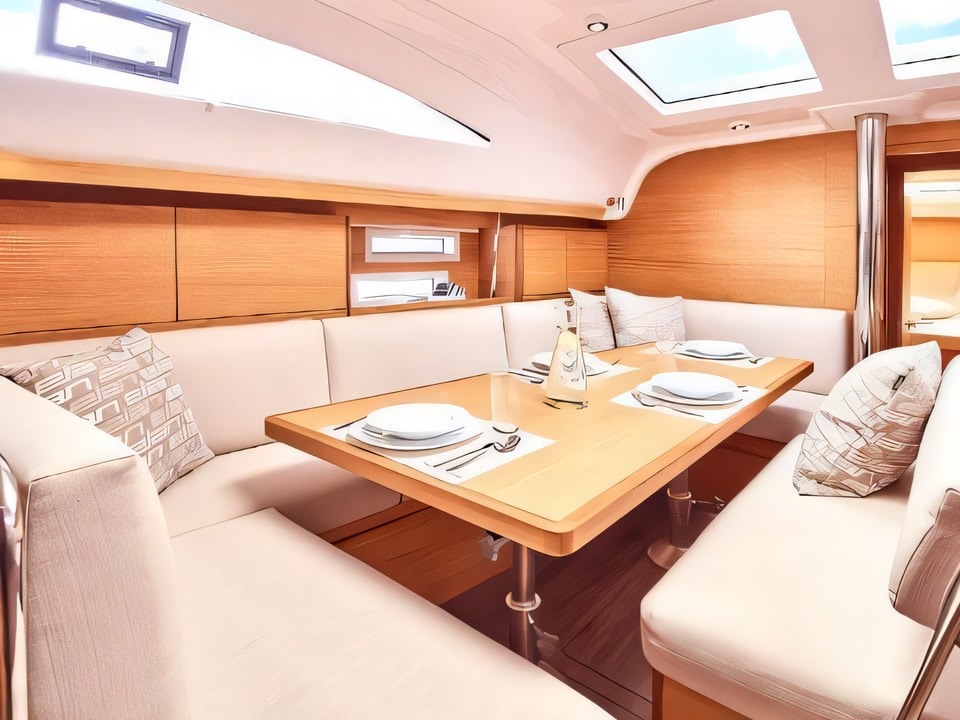 Interior of Elan Impression 45.1 sail boat with 4 cabins Croatia yacht charter