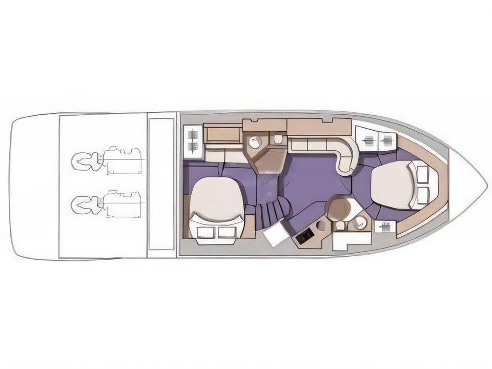 Cranchi 43 IPS yacht layout 2 cabins Croatia charter