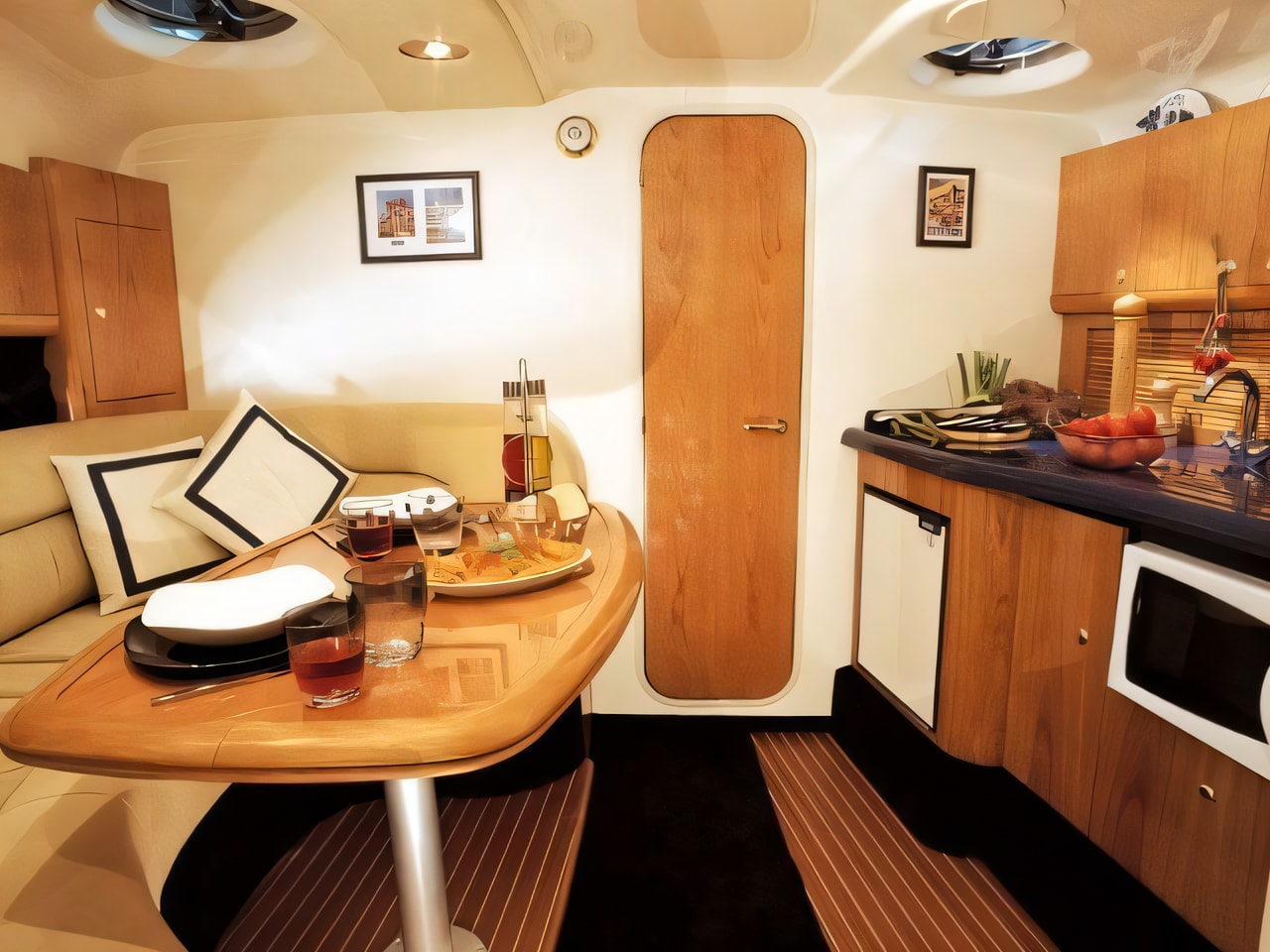 Cranchi Zaffiro 34 yacht layout 2 cabins Croatia charter