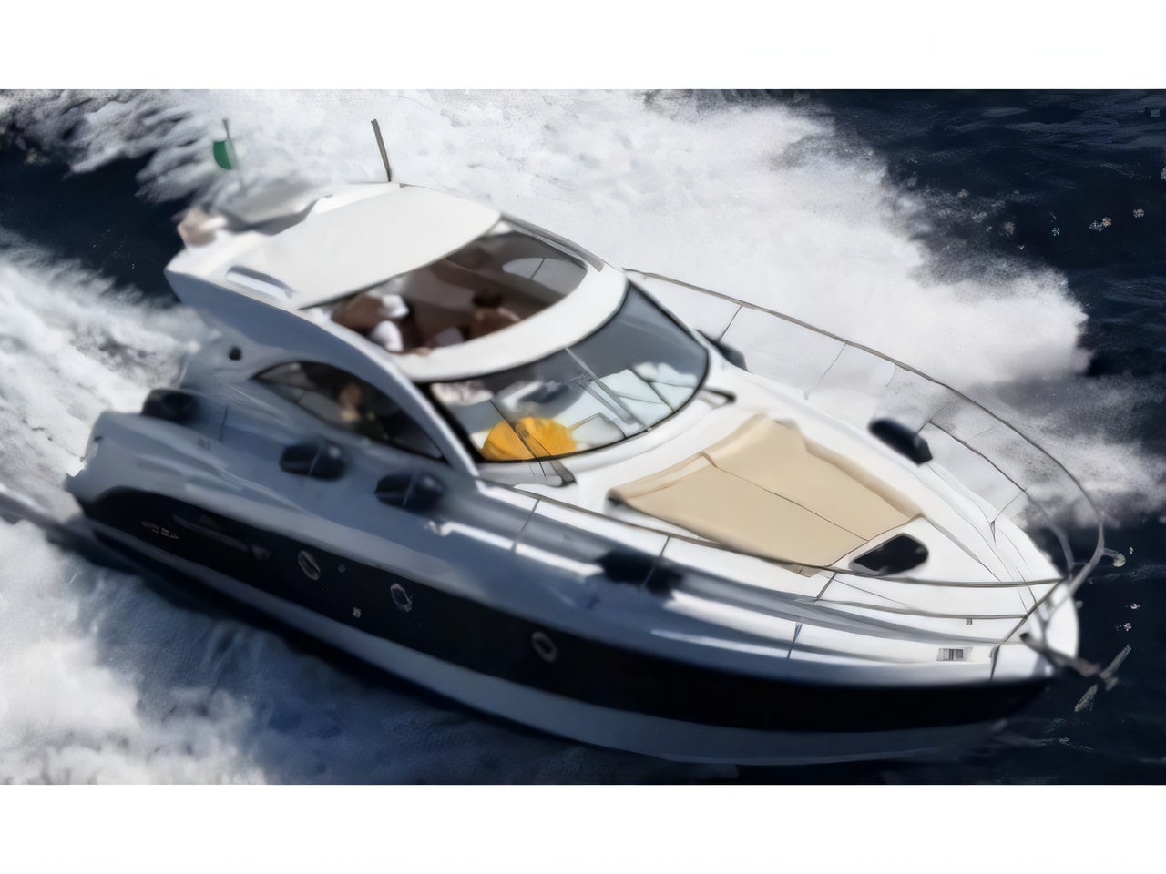 Exterior overview of Monte Carlo 37 Hard Top motor boat for charter from Krk Marina Punat in the Istria / Kvarner sailing area Croatia