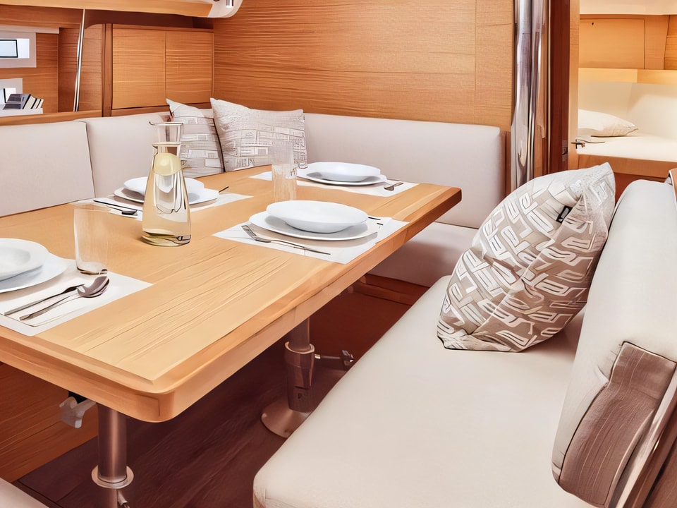 Interior of Elan Impression 45.1 sail boat with 4 cabins Croatia yacht charter