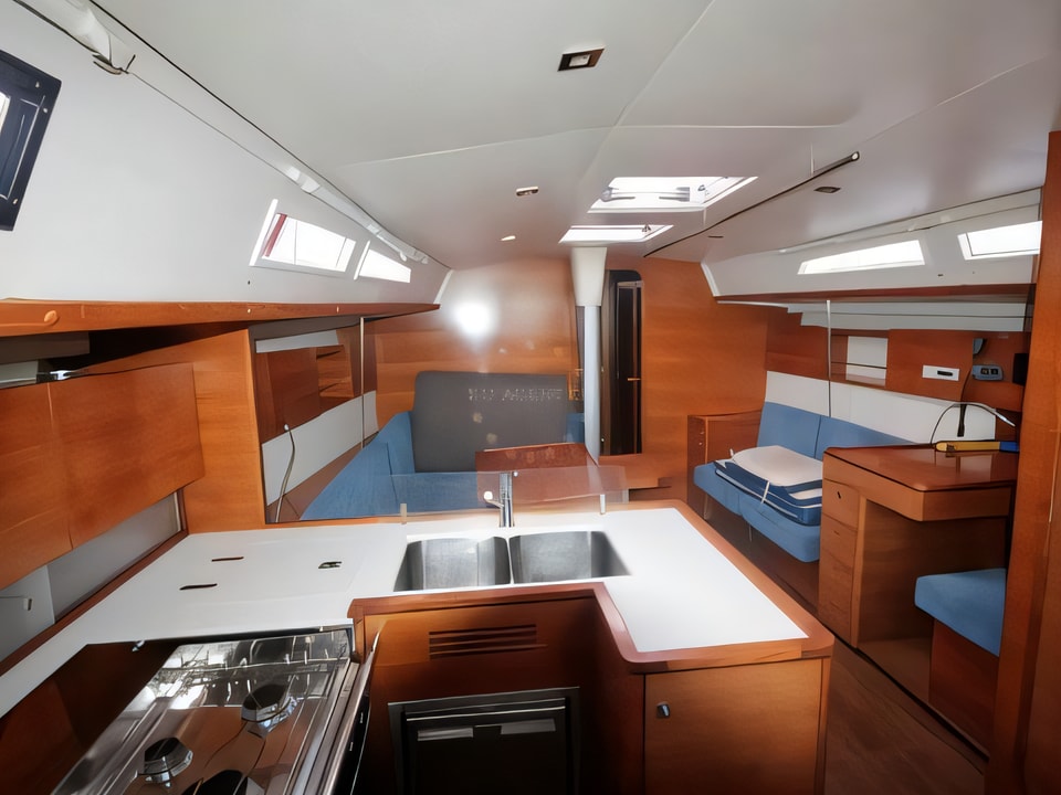 Interior of Salona 44 sail boat with 4 cabins Croatia yacht charter