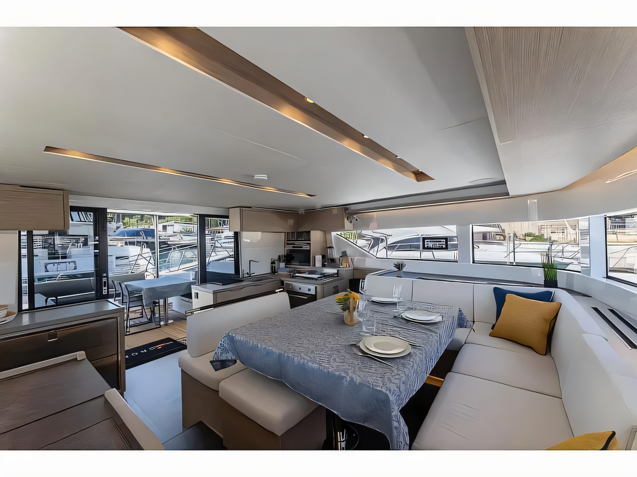 Layout of Lagoon 51 NEW catamaran with 7 cabins Croatia yacht charter