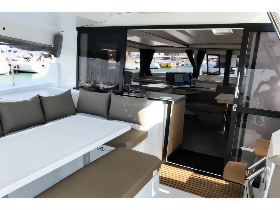 Interior of Astrea 42 catamaran with 4 cabins Croatia yacht charter