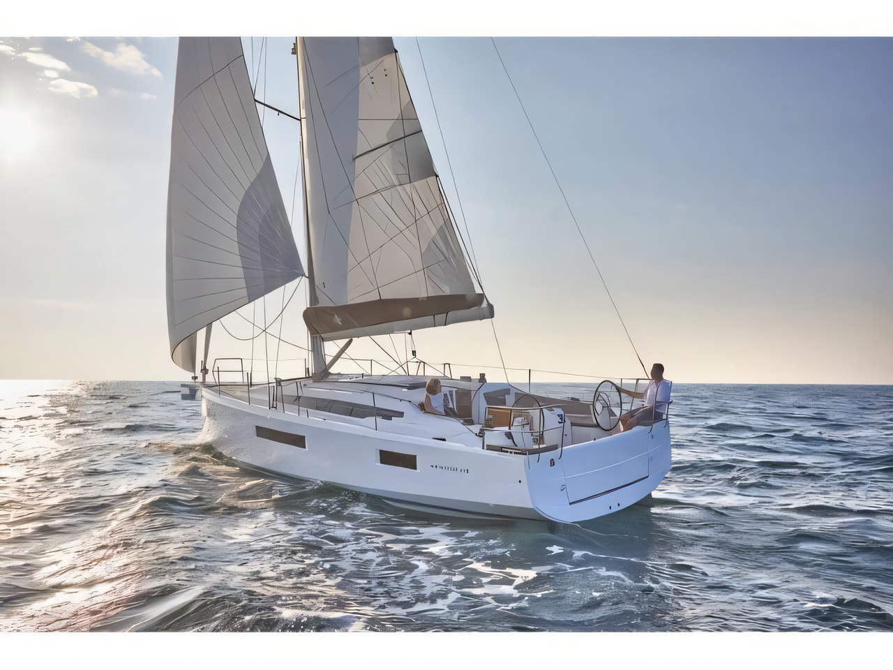 Exterior overview of Sun Odyssey 410 sail boat for charter from Pula ACI Marina in the Istria / Kvarner sailing area Croatia