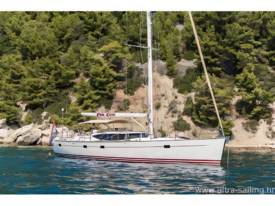 Exterior overview of Najad 570 CC sail boat for charter from Split ACI Marina in the Split sailing area Croatia