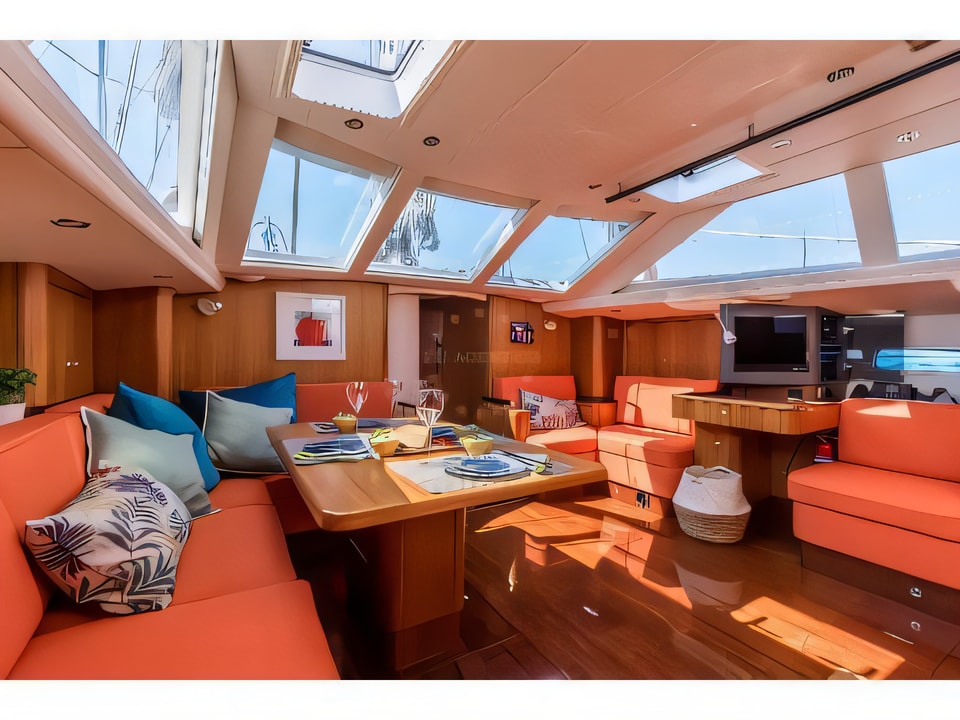 Interior of Najad 570 CC sail boat with 3 cabins Croatia yacht charter