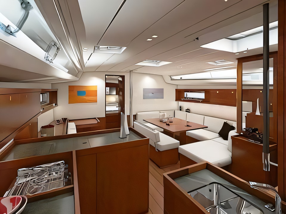 Interior of Oceanis 48 sail boat with 5 cabins Croatia yacht charter