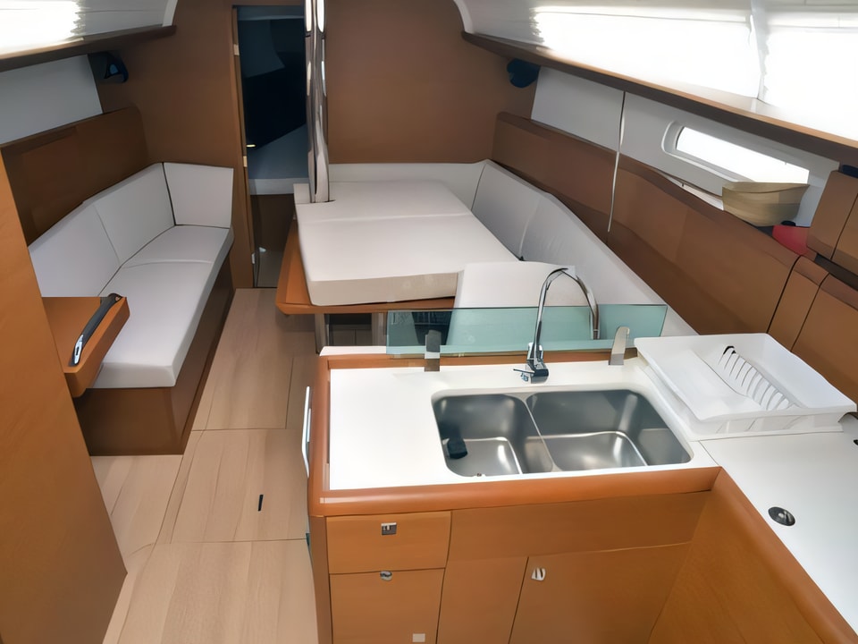 Interior of Sun Odyssey 389 sail boat with 3 cabins Croatia yacht charter