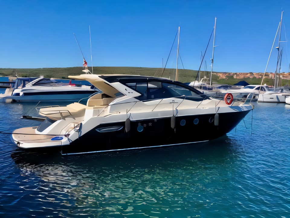 Exterior overview of Cranchi M44 HT motoryacht for charter from Adriatic Croatia