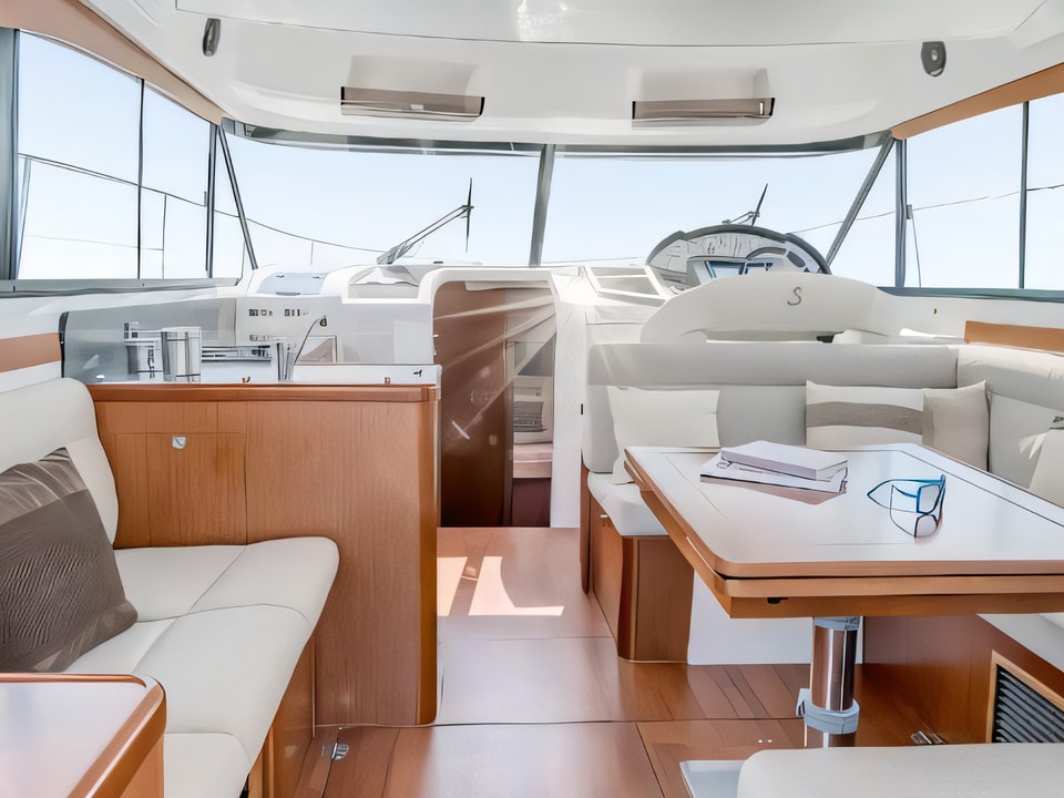 Interior of Antares 42 motor boat with 2 cabins Croatia yacht charter