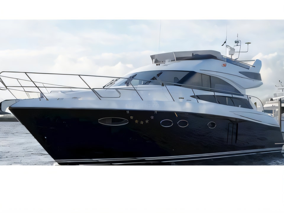 Exterior overview of Princess 54 FLY motoryacht for charter from SCT Marina Trogir in the Split sailing area Croatia