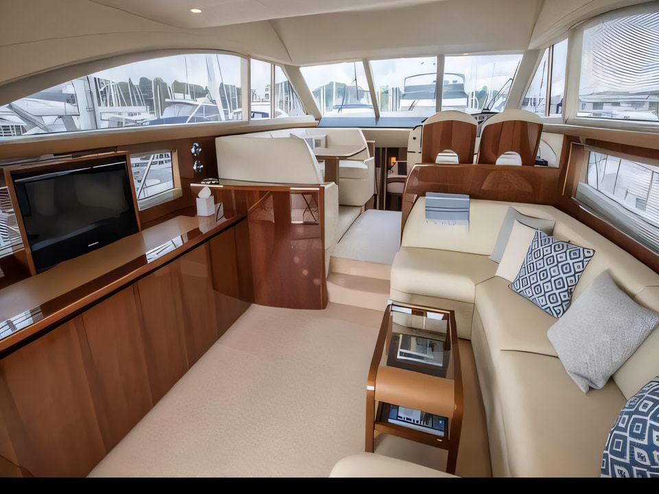 Interior of Princess 54 FLY motoryacht with 4 cabins Croatia yacht charter