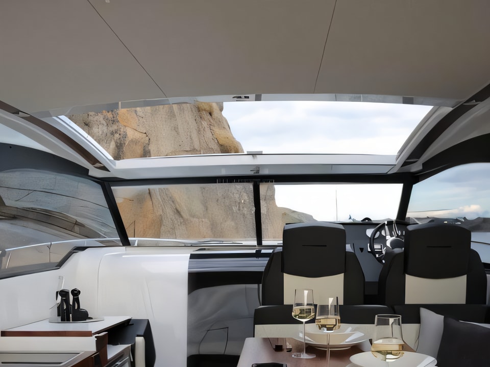Interior of Grandezza 34 OC motor boat with 2 cabins Croatia yacht charter