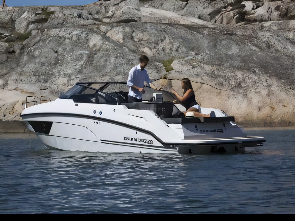 Exterior overview of Grandezza 25s motor boat for charter from SCT Marina Trogir in the Split sailing area Croatia