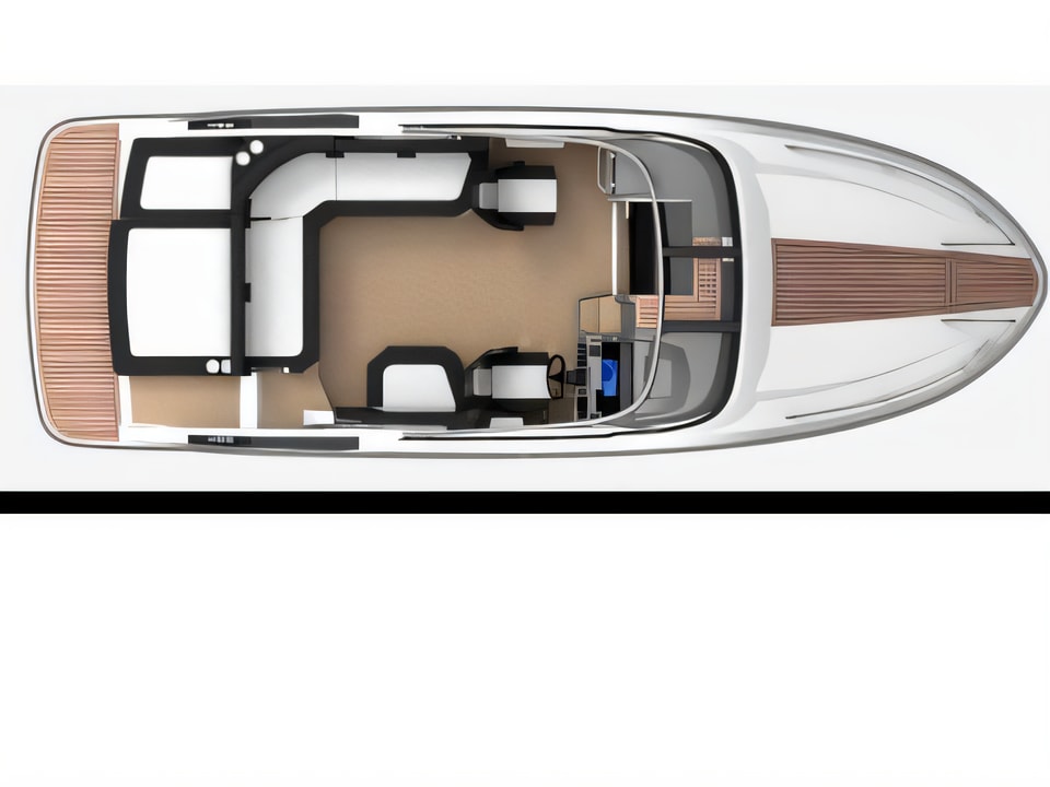 Layout of Grandezza 25s motor boat with 1 cabins Croatia yacht charter